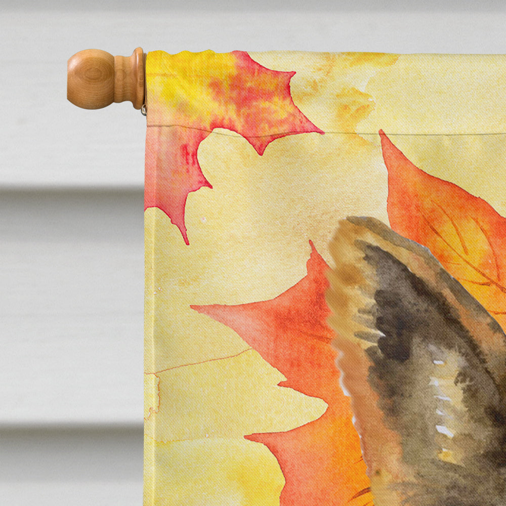 German Shepherd Fall House Flag 28x40 Porch Sleeve Pole Decorative Outside Yard Banner Artwork Wall Hanging, Polyester