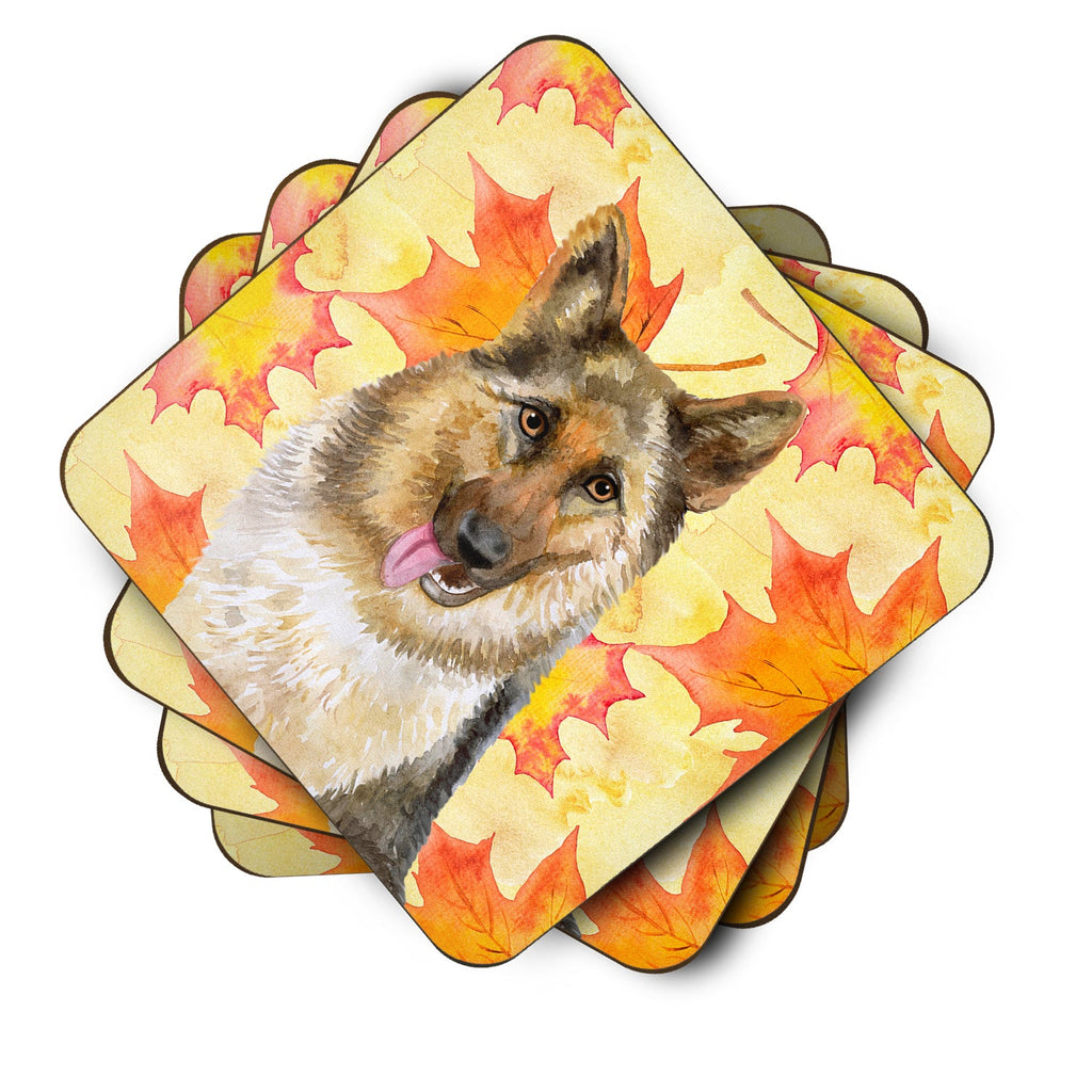 German Shepherd Fall Foam Coasters Set of 4 Cup Coasters for Indoor Outdoor, Tabletop Protection, Anti Slip, Mouse pad Material
