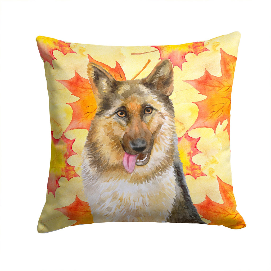 German Shepherd Fall Decorative Throw Pillow 14x14 Indoor Outdoor Accent Cushion, Fabric Cover with Insert for Sofa, Bed, Porch & Living Room