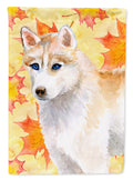 Siberian Husky Fall House Flag 28x40 Porch Sleeve Pole Decorative Outside Yard Banner Artwork Wall Hanging, Polyester