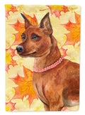 Miniature Pinscher Fall House Flag 28x40 Porch Sleeve Pole Decorative Outside Yard Banner Artwork Wall Hanging, Polyester