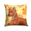 Miniature Pinscher Fall Decorative Throw Pillow 14x14 Indoor Outdoor Accent Cushion, Fabric Cover with Insert for Sofa, Bed, Porch & Living Room