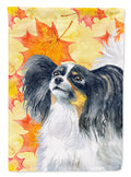 Papillon Fall House Flag 28x40 Porch Sleeve Pole Decorative Outside Yard Banner Artwork Wall Hanging, Polyester