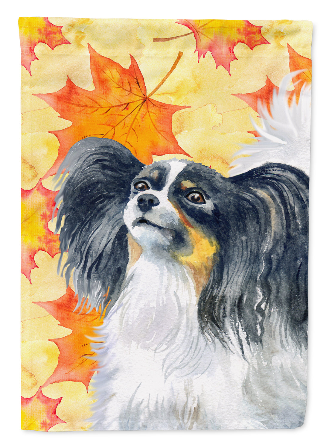 Papillon Fall House Flag 28x40 Porch Sleeve Pole Decorative Outside Yard Banner Artwork Wall Hanging, Polyester