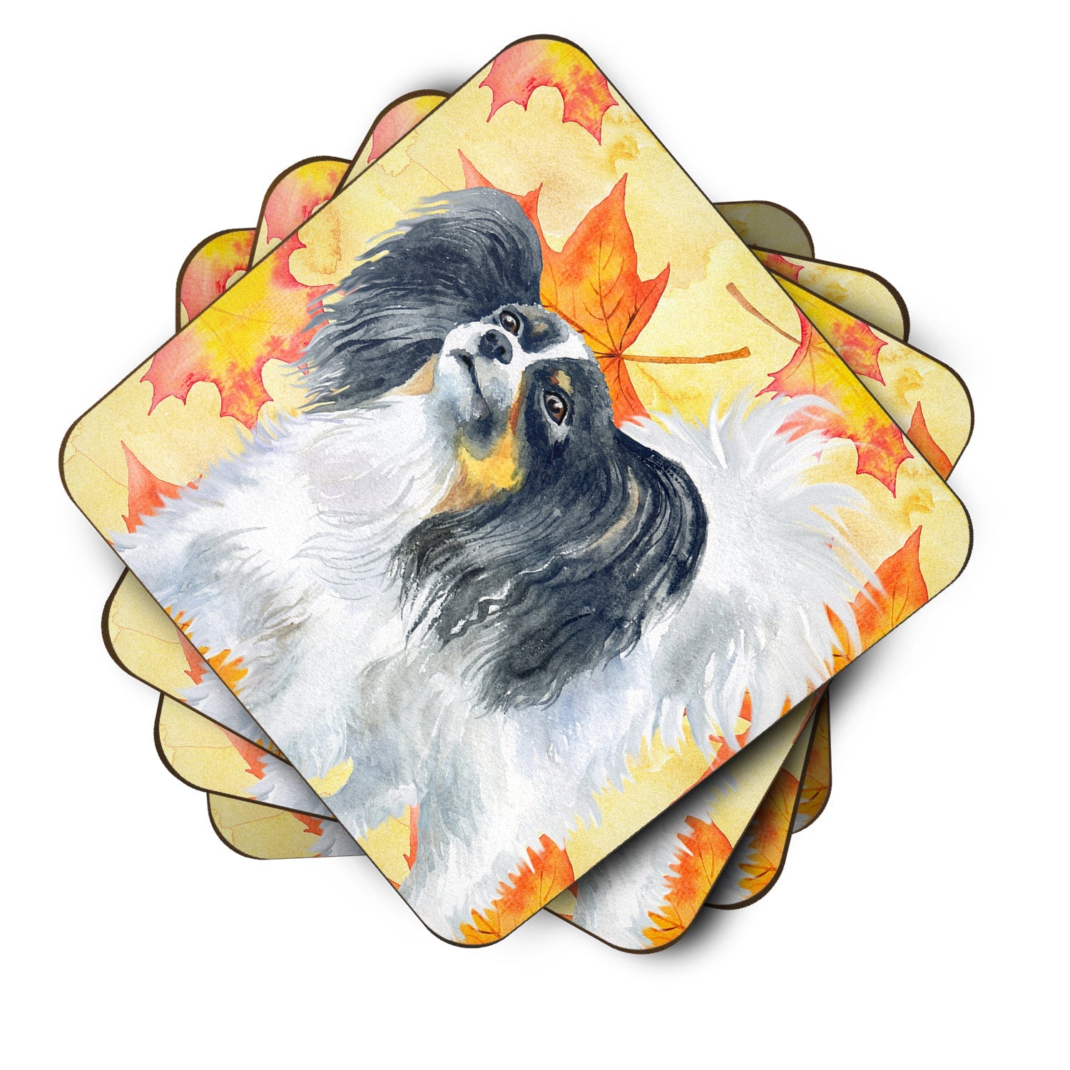 Papillon Fall Foam Coasters Set of 4 Cup Coasters for Indoor Outdoor, Tabletop Protection, Anti Slip, Mouse pad Material