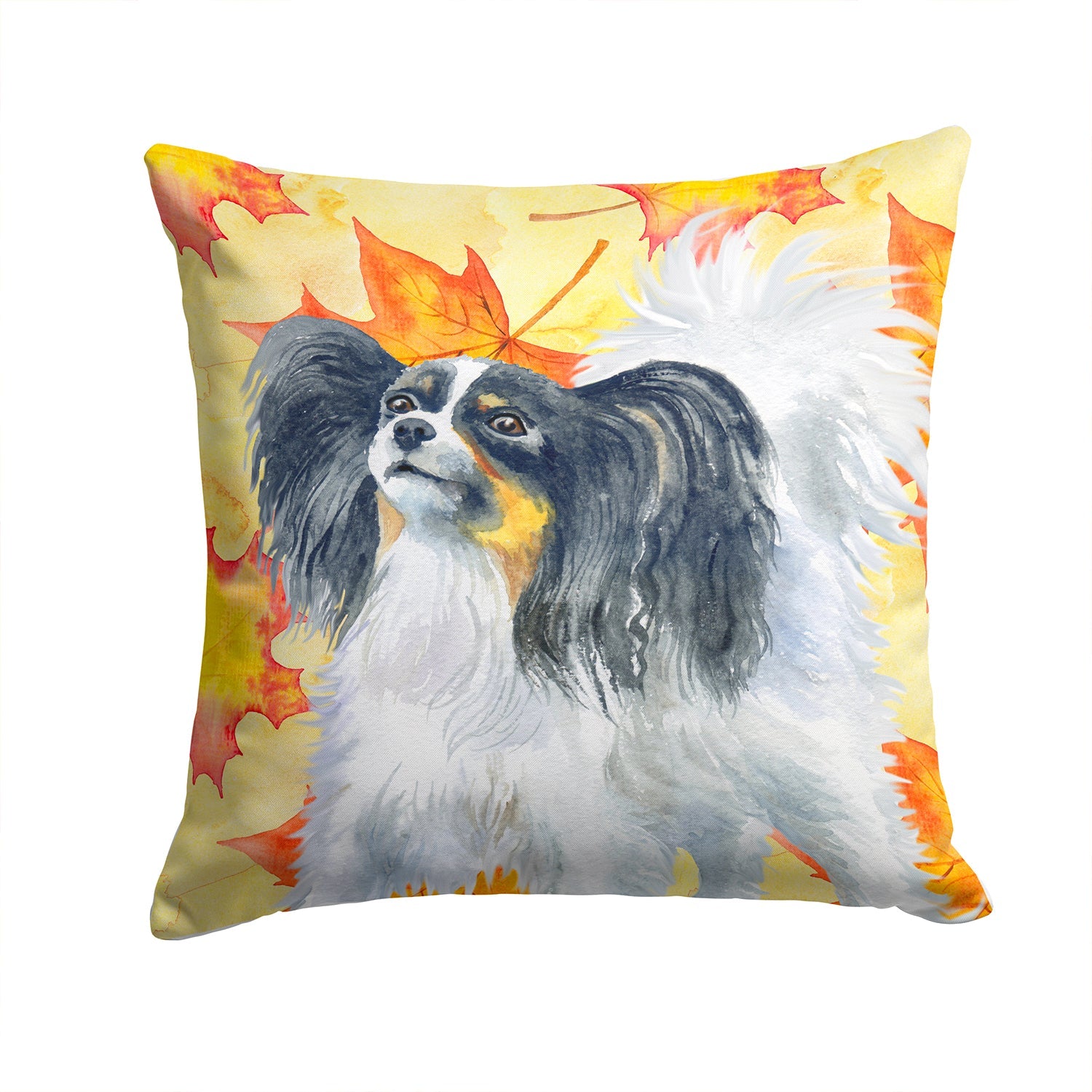 Papillon Fall Decorative Throw Pillow 14x14 Indoor Outdoor Accent Cushion, Fabric Cover with Insert for Sofa, Bed, Porch & Living Room