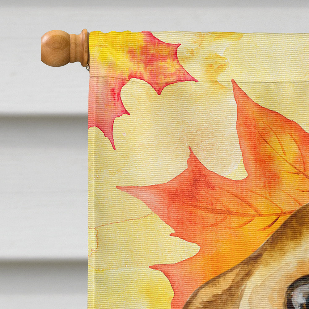 Chihuahua Fall House Flag 28x40 Porch Sleeve Pole Decorative Outside Yard Banner Artwork Wall Hanging, Polyester