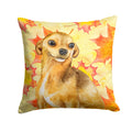 Chihuahua Fall Decorative Throw Pillow 14x14 Indoor Outdoor Accent Cushion, Fabric Cover with Insert for Sofa, Bed, Porch & Living Room