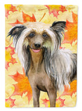 Chinese Crested Fall House Flag 28x40 Porch Sleeve Pole Decorative Outside Yard Banner Artwork Wall Hanging, Polyester