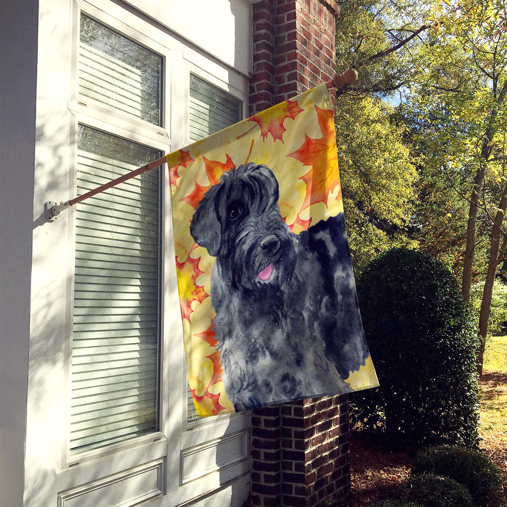 Giant Schnauzer Fall House Flag 28x40 Porch Sleeve Pole Decorative Outside Yard Banner Artwork Wall Hanging, Polyester
