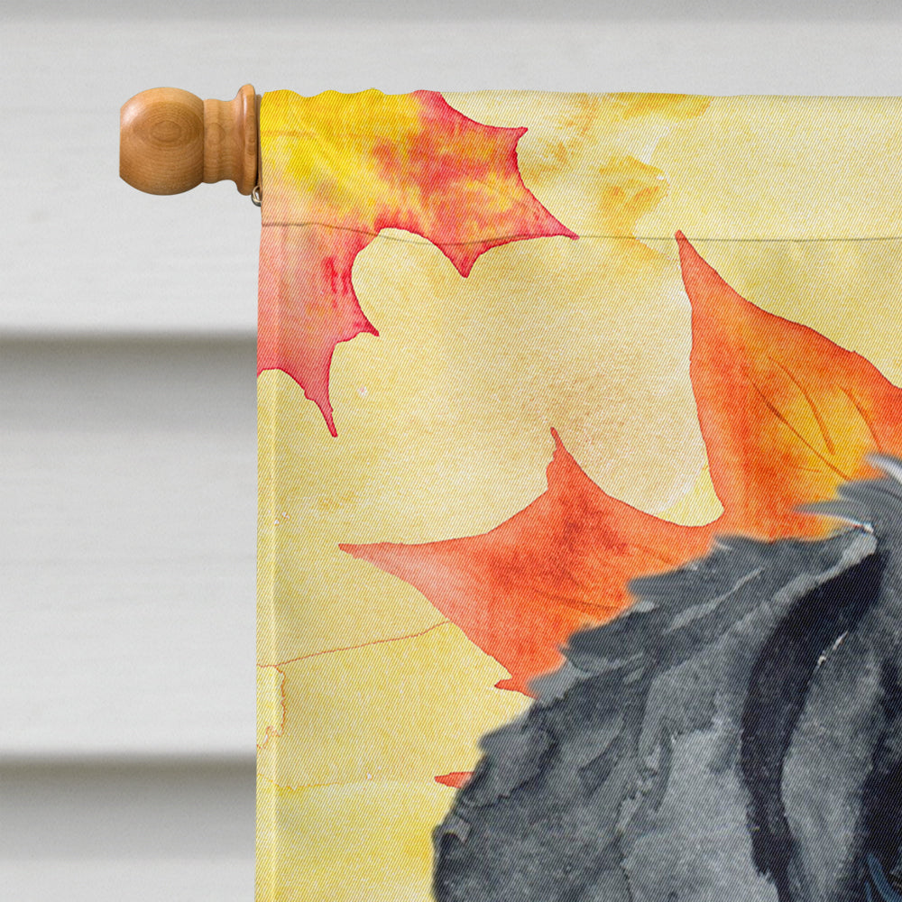 Giant Schnauzer Fall House Flag 28x40 Porch Sleeve Pole Decorative Outside Yard Banner Artwork Wall Hanging, Polyester