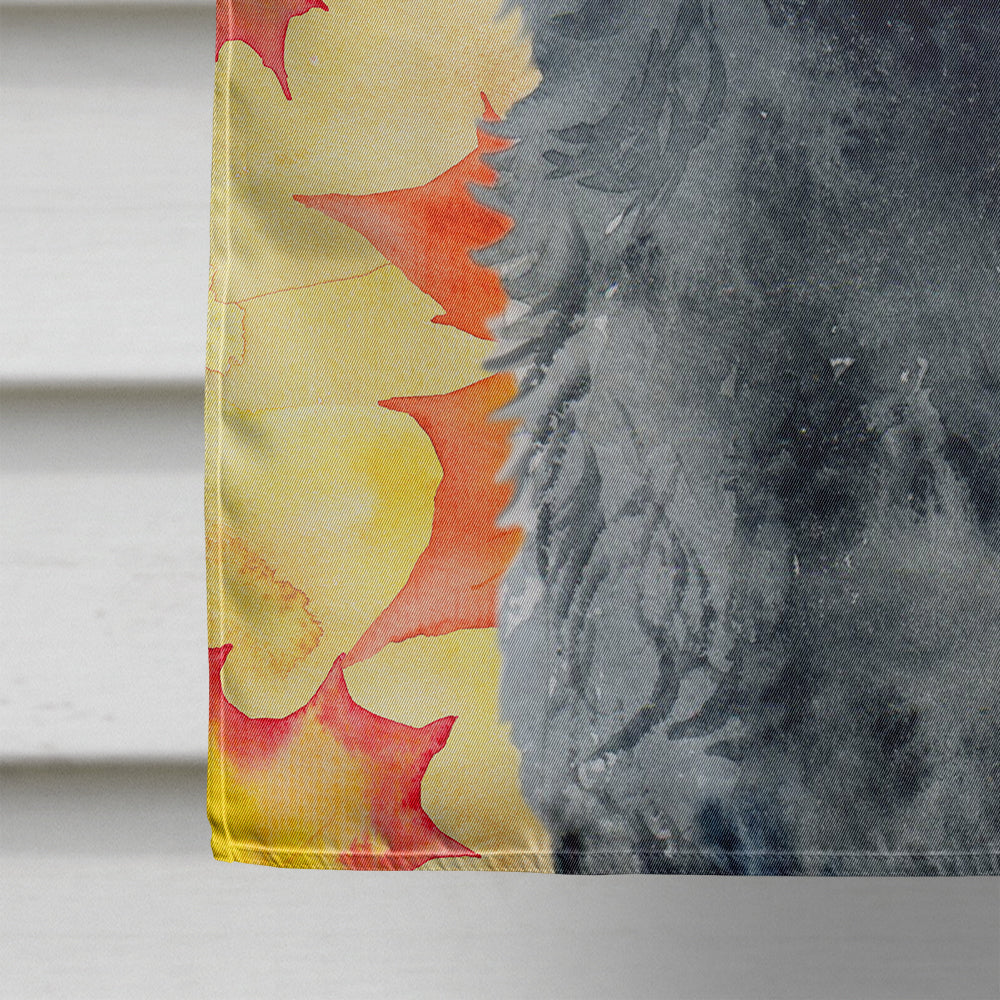 Giant Schnauzer Fall House Flag 28x40 Porch Sleeve Pole Decorative Outside Yard Banner Artwork Wall Hanging, Polyester