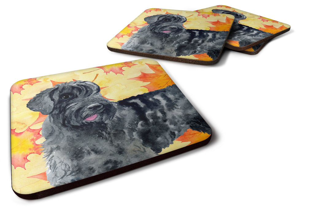 Giant Schnauzer Fall Foam Coasters Set of 4 Cup Coasters for Indoor Outdoor, Tabletop Protection, Anti Slip, Mouse pad Material