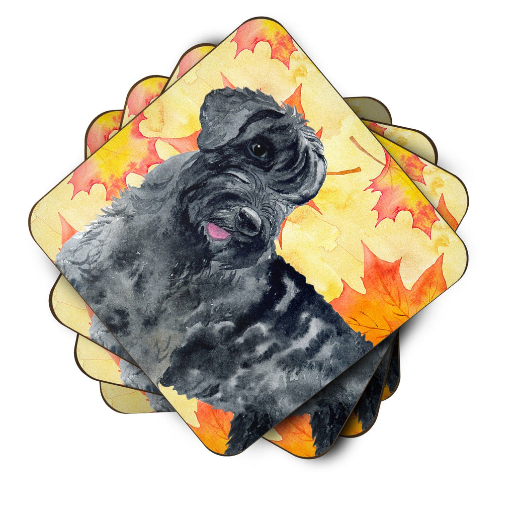Giant Schnauzer Fall Foam Coasters Set of 4 Cup Coasters for Indoor Outdoor, Tabletop Protection, Anti Slip, Mouse pad Material