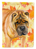 Shar Pei Fall House Flag 28x40 Porch Sleeve Pole Decorative Outside Yard Banner Artwork Wall Hanging, Polyester