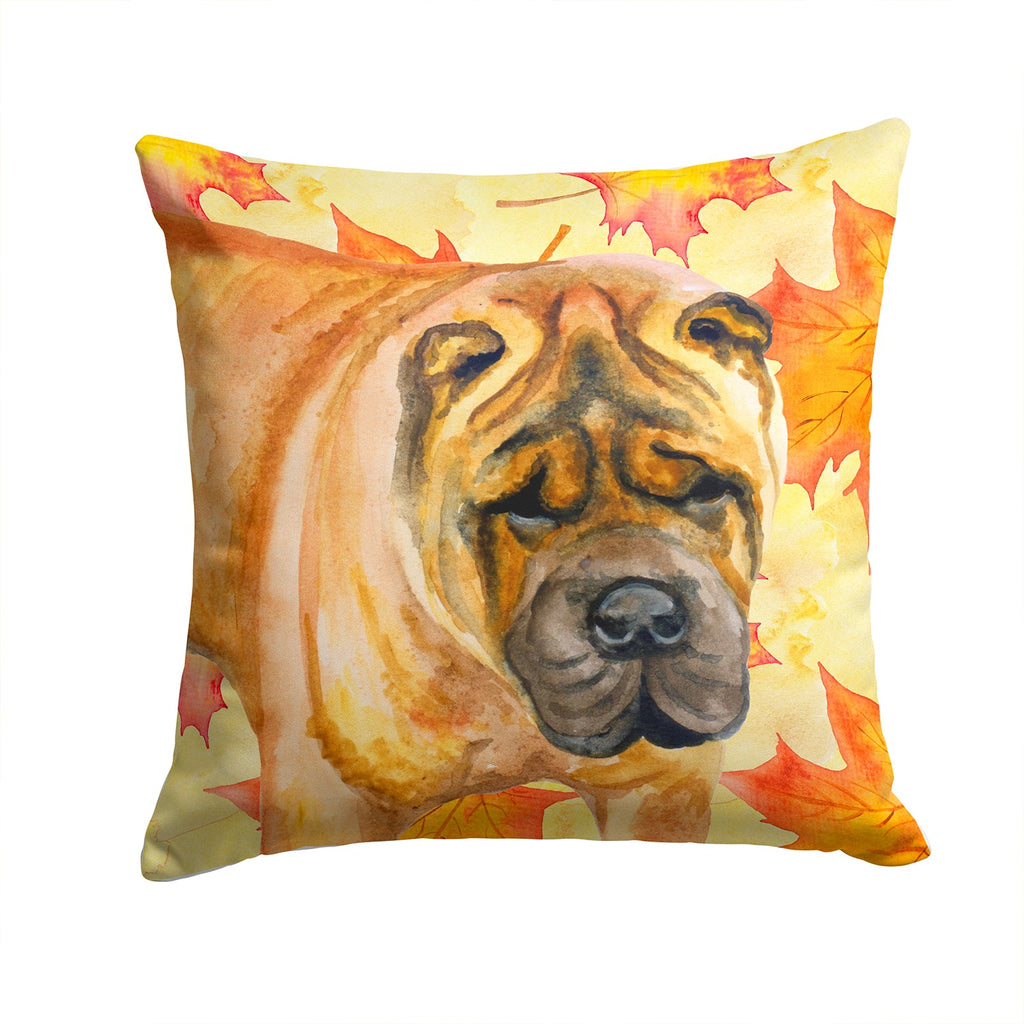 Shar Pei Fall Decorative Throw Pillow 14x14 Indoor Outdoor Accent Cushion, Fabric Cover with Insert for Sofa, Bed, Porch & Living Room