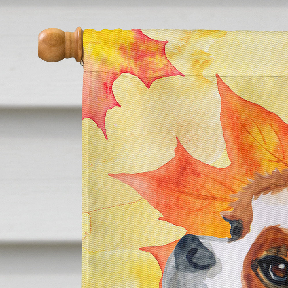 Cavalier Spaniel Fall House Flag 28x40 Porch Sleeve Pole Decorative Outside Yard Banner Artwork Wall Hanging, Polyester