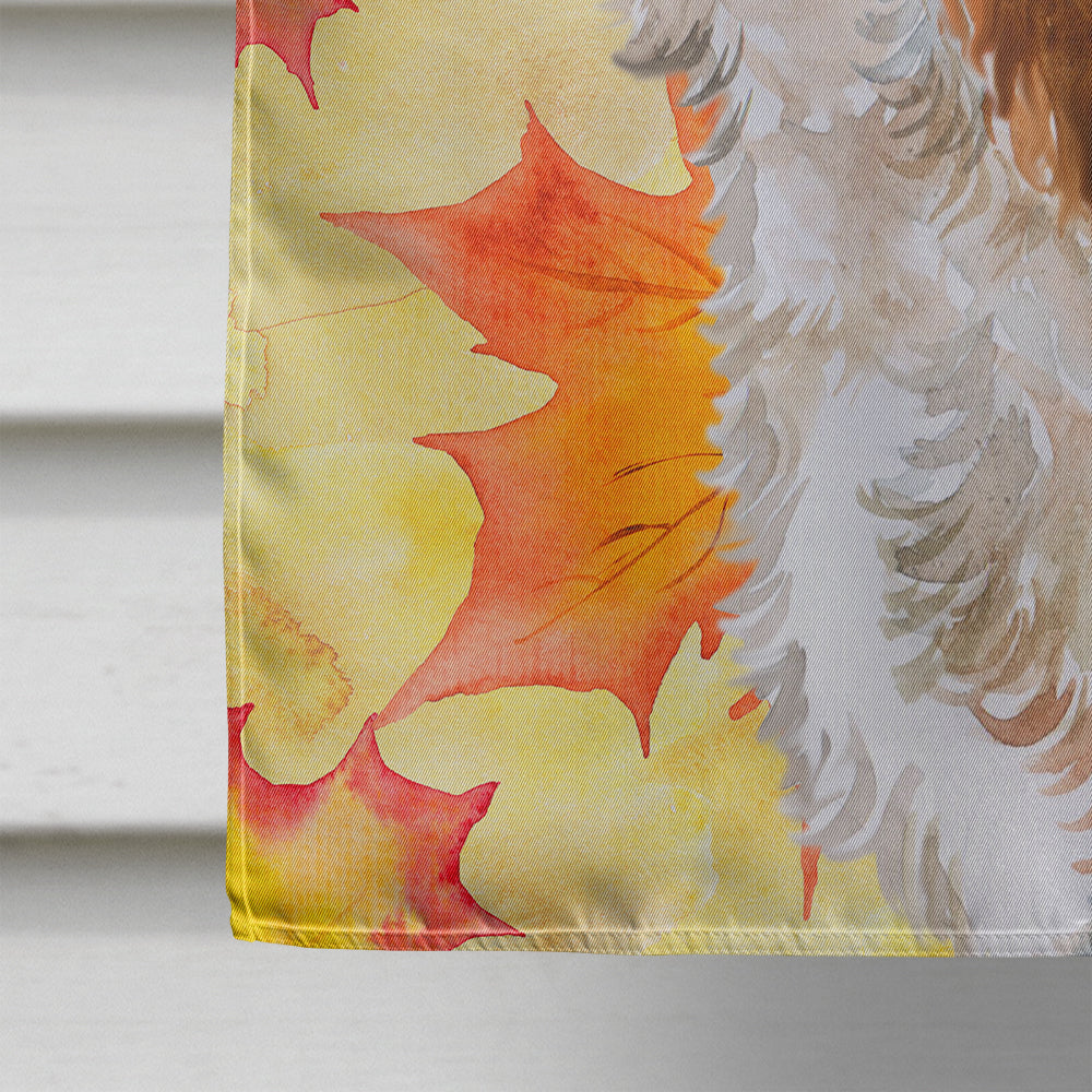 Cavalier Spaniel Fall House Flag 28x40 Porch Sleeve Pole Decorative Outside Yard Banner Artwork Wall Hanging, Polyester