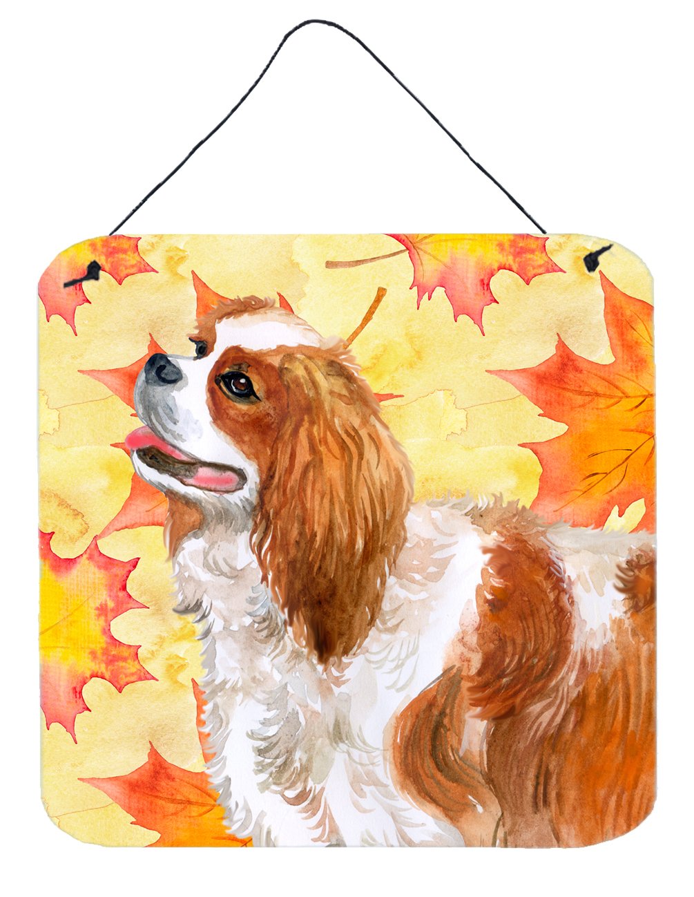 Cavalier Spaniel Fall Wall or Door Hanging Prints Aluminum Metal Sign Kitchen Wall Bar Bathroom Plaque Home Decor, 6x6, Multicolor
