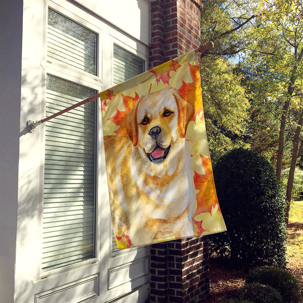 Golden Retriever Fall House Flag 28x40 Porch Sleeve Pole Decorative Outside Yard Banner Artwork Wall Hanging, Polyester
