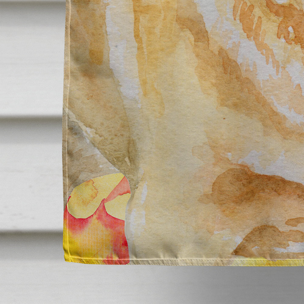 Golden Retriever Fall House Flag 28x40 Porch Sleeve Pole Decorative Outside Yard Banner Artwork Wall Hanging, Polyester