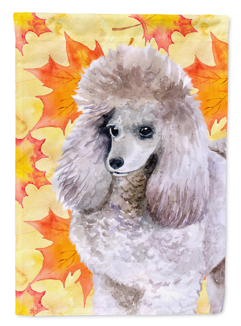 Poodle Fall House Flag 28x40 Porch Sleeve Pole Decorative Outside Yard Banner Artwork Wall Hanging, Polyester