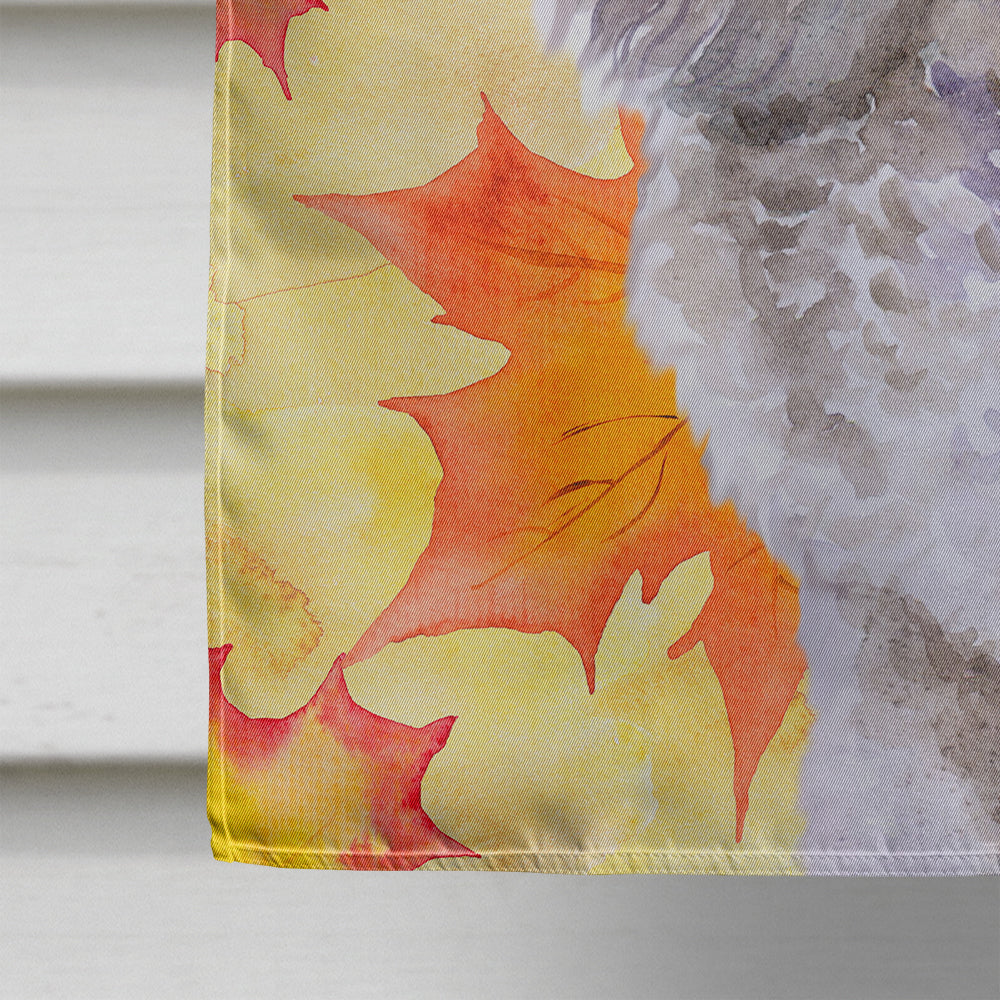 Poodle Fall House Flag 28x40 Porch Sleeve Pole Decorative Outside Yard Banner Artwork Wall Hanging, Polyester
