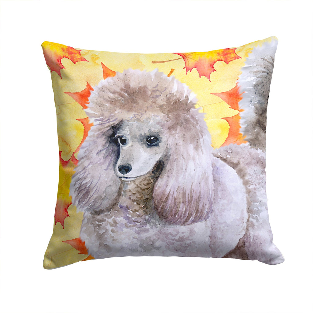 Poodle Fall Decorative Throw Pillow 14x14 Indoor Outdoor Accent Cushion, Fabric Cover with Insert for Sofa, Bed, Porch & Living Room