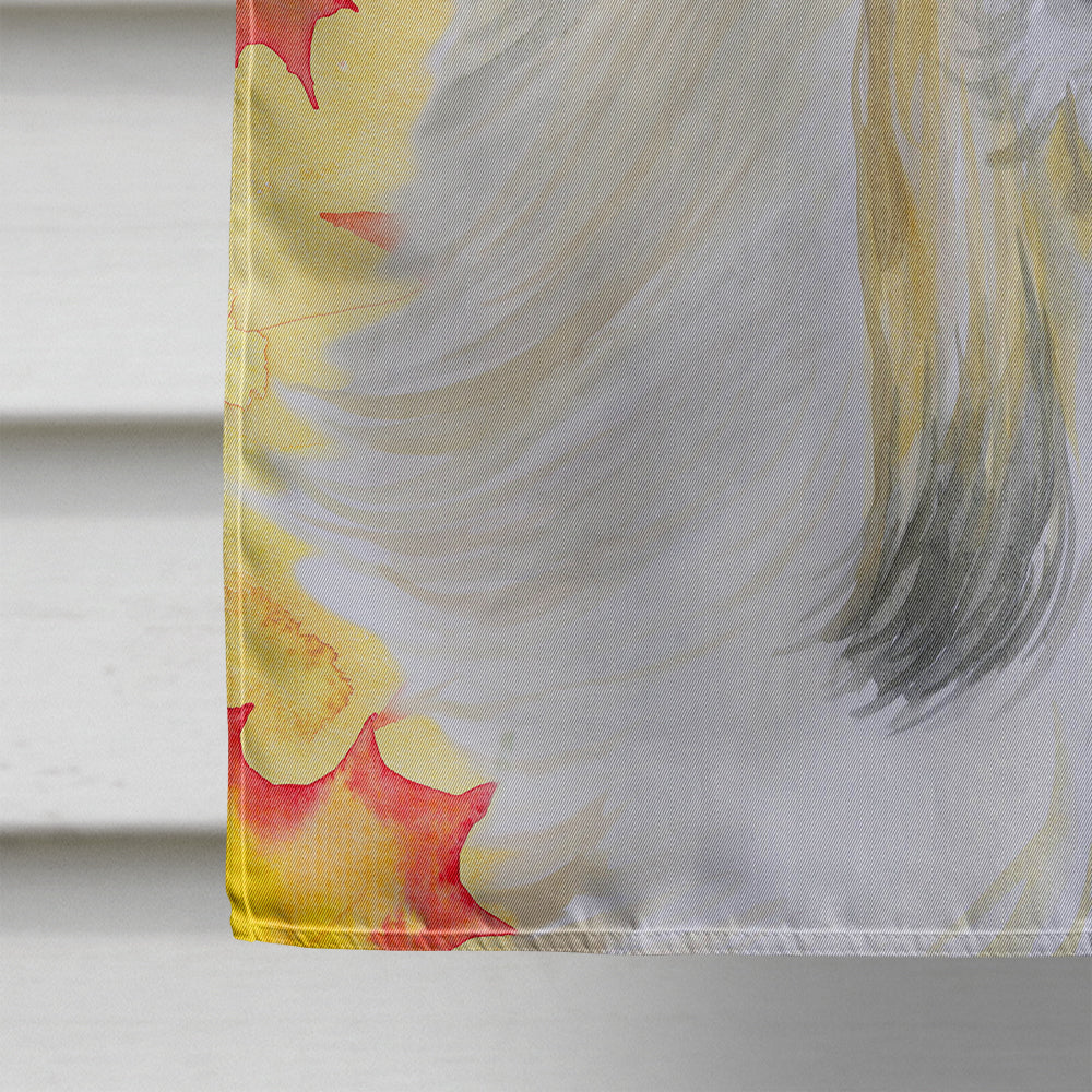 Shih Tzu Fall House Flag 28x40 Porch Sleeve Pole Decorative Outside Yard Banner Artwork Wall Hanging, Polyester