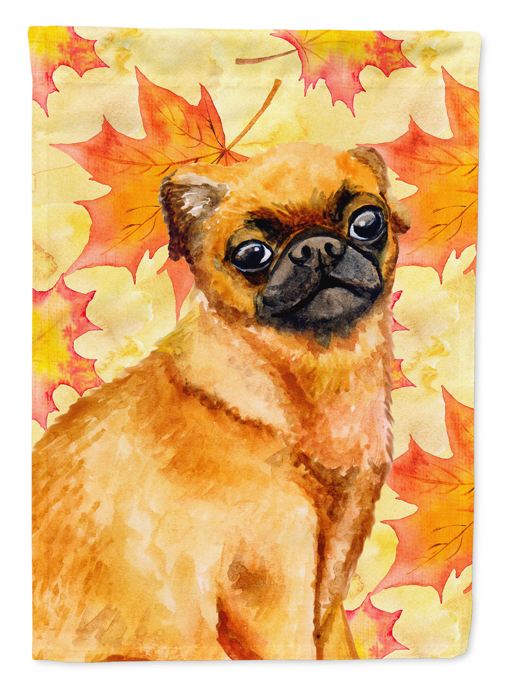 Small Brabant Griffon Fall House Flag 28x40 Porch Sleeve Pole Decorative Outside Yard Banner Artwork Wall Hanging, Polyester
