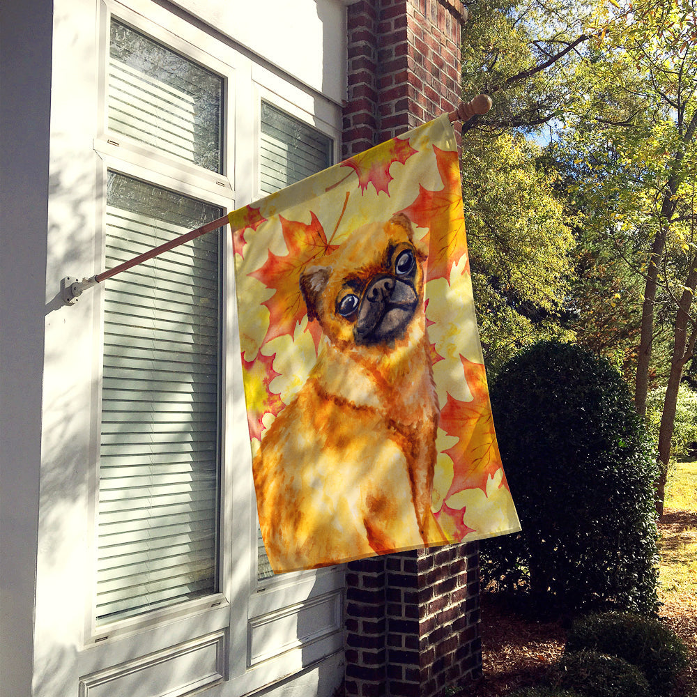 Small Brabant Griffon Fall House Flag 28x40 Porch Sleeve Pole Decorative Outside Yard Banner Artwork Wall Hanging, Polyester