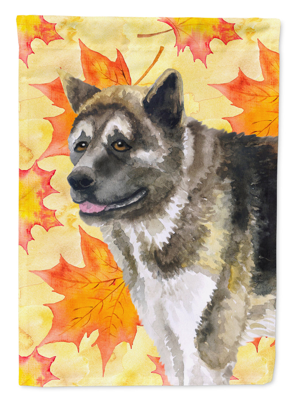 American Akita Fall House Flag 28x40 Porch Sleeve Pole Decorative Outside Yard Banner Artwork Wall Hanging, Polyester