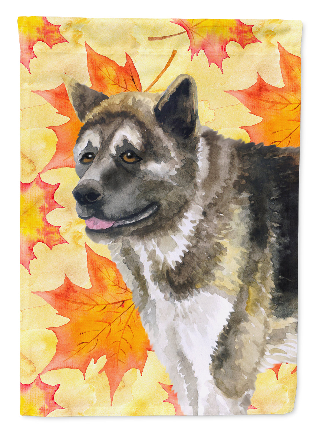 American Akita Fall House Flag 28x40 Porch Sleeve Pole Decorative Outside Yard Banner Artwork Wall Hanging, Polyester