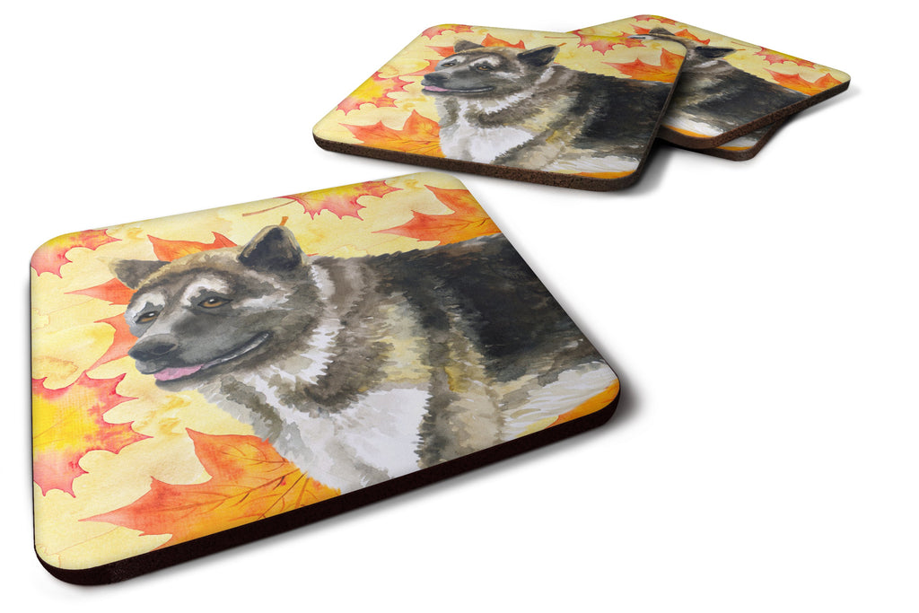 American Akita Fall Foam Coasters Set of 4 Cup Coasters for Indoor Outdoor, Tabletop Protection, Anti Slip, Mouse pad Material