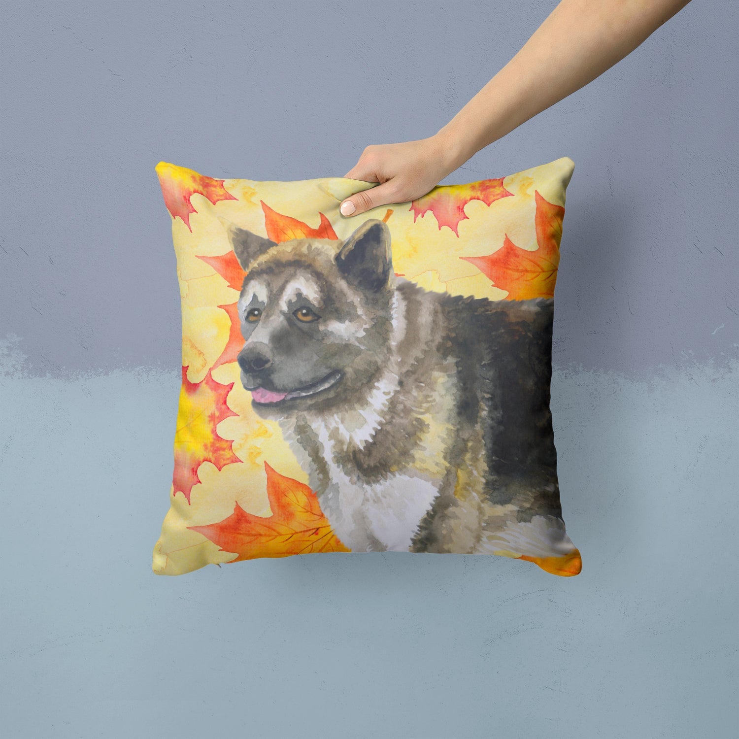 American Akita Fall Decorative Throw Pillow 14x14 Indoor Outdoor Accent Cushion, Fabric Cover with Insert for Sofa, Bed, Porch & Living Room