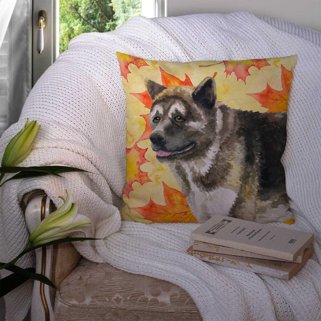 American Akita Fall Decorative Throw Pillow 14x14 Indoor Outdoor Accent Cushion, Fabric Cover with Insert for Sofa, Bed, Porch & Living Room
