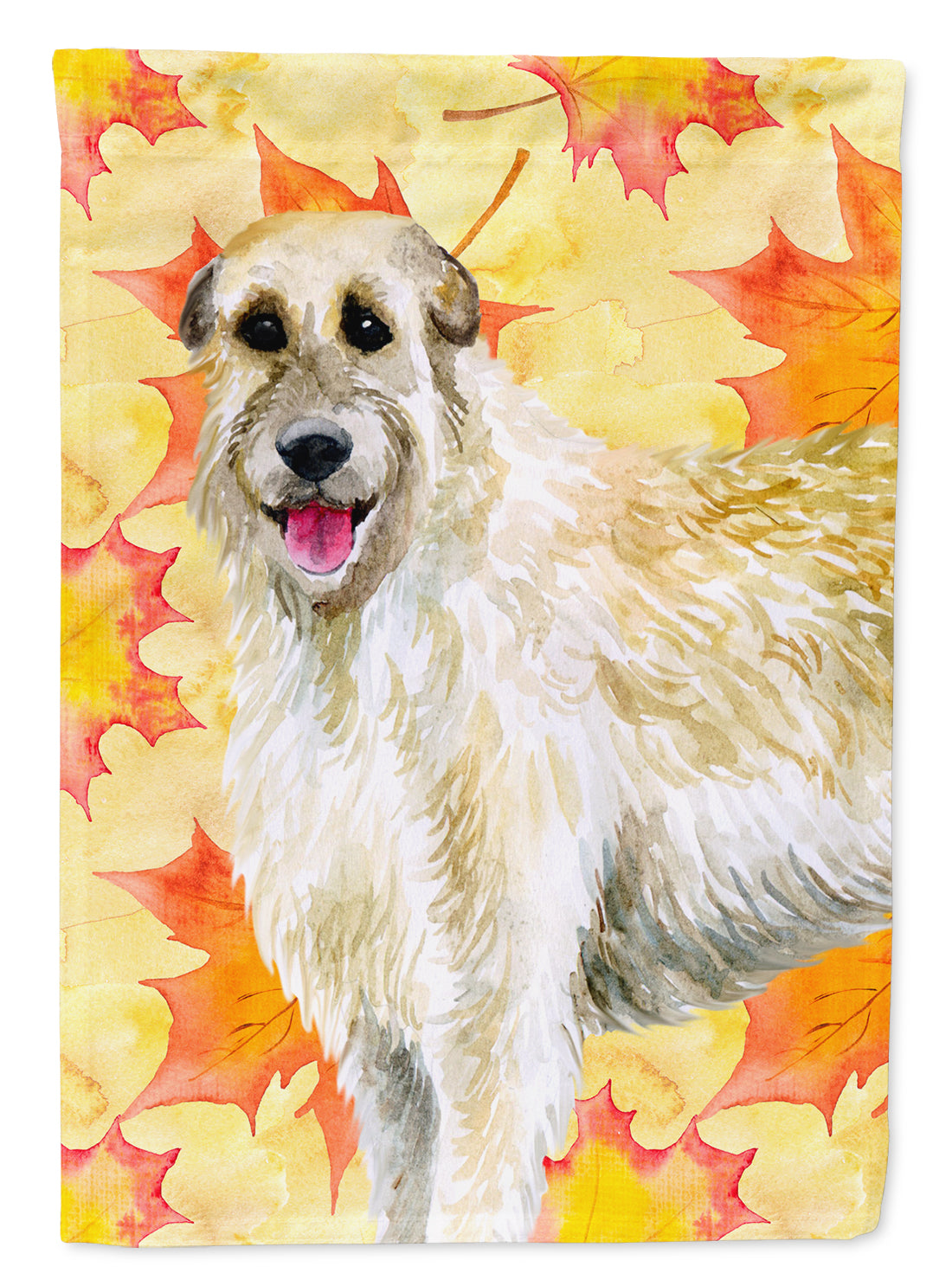 Irish Wolfhound Fall House Flag 28x40 Porch Sleeve Pole Decorative Outside Yard Banner Artwork Wall Hanging, Polyester