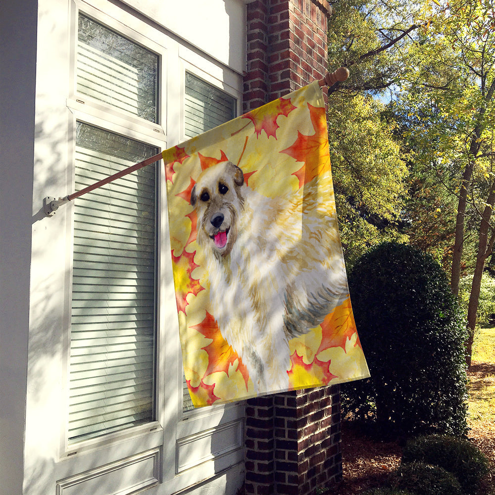 Irish Wolfhound Fall House Flag 28x40 Porch Sleeve Pole Decorative Outside Yard Banner Artwork Wall Hanging, Polyester