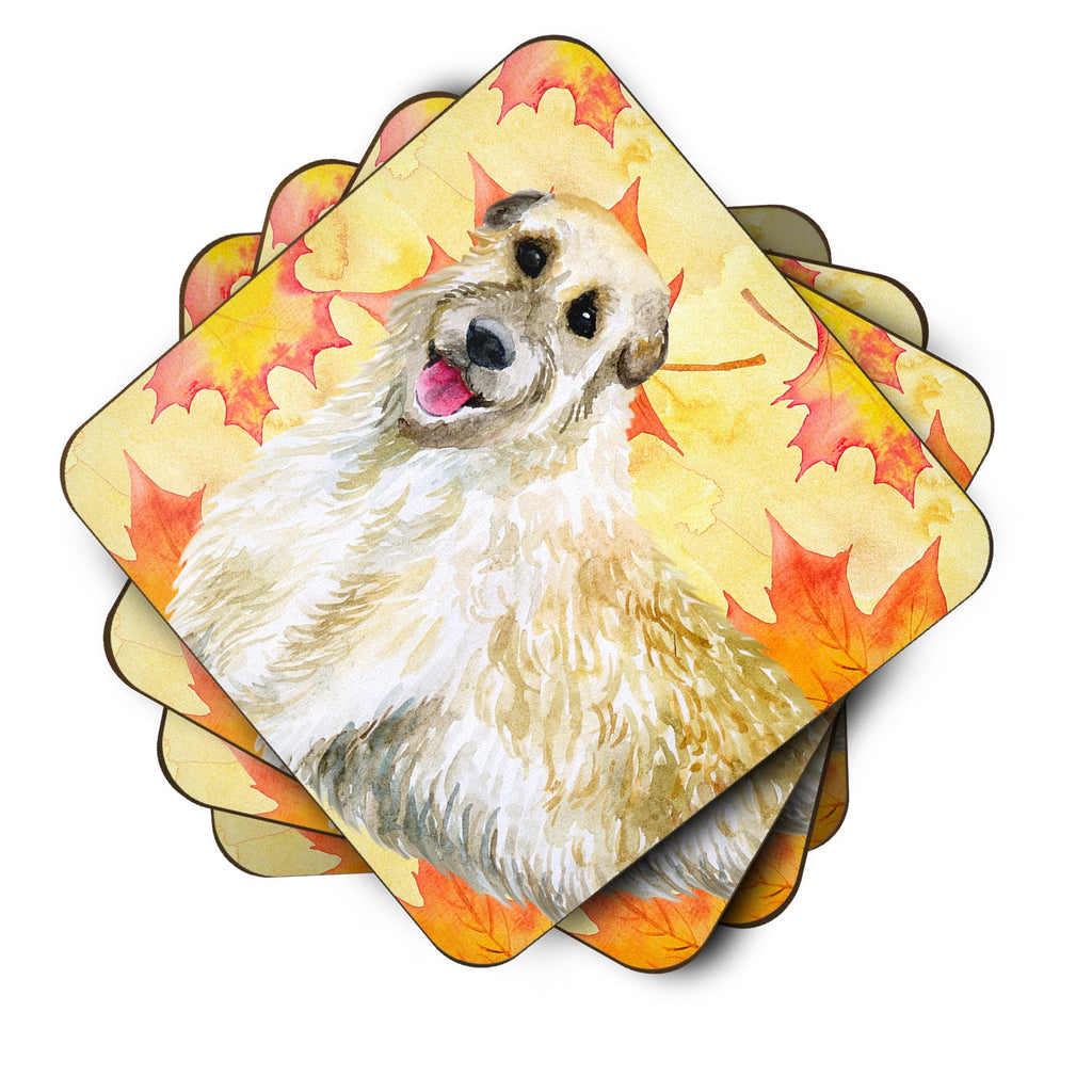 Irish Wolfhound Fall Foam Coasters Set of 4 Cup Coasters for Indoor Outdoor, Tabletop Protection, Anti Slip, Mouse pad Material