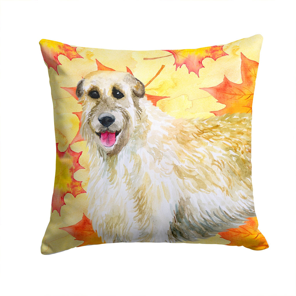 Irish Wolfhound Fall Decorative Throw Pillow 14x14 Indoor Outdoor Accent Cushion, Fabric Cover with Insert for Sofa, Bed, Porch & Living Room