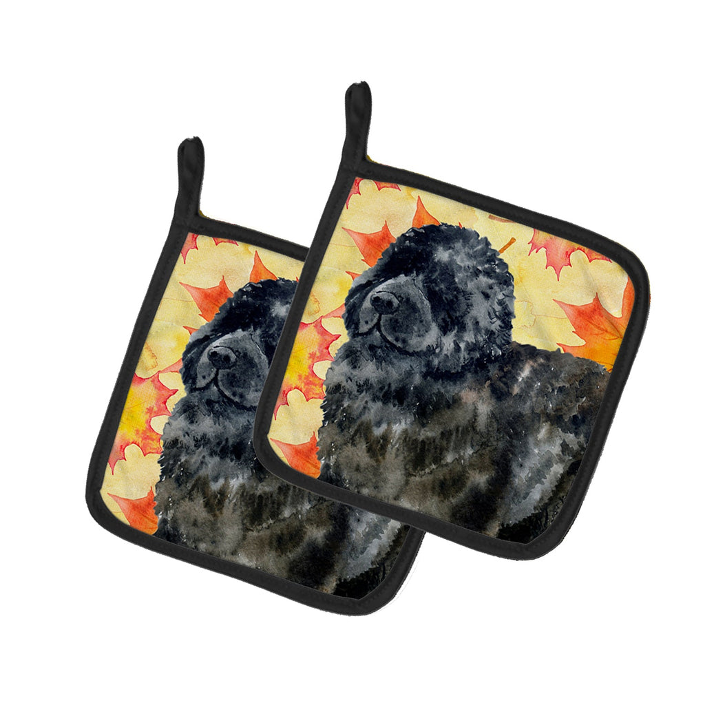 Newfoundland Fall Pot Holder Set of 2 Heat Resistant Quilted Hot Pads 7.5 x 7.5 Inch, Insulated Kitchen Trivets for Cooking & Baking