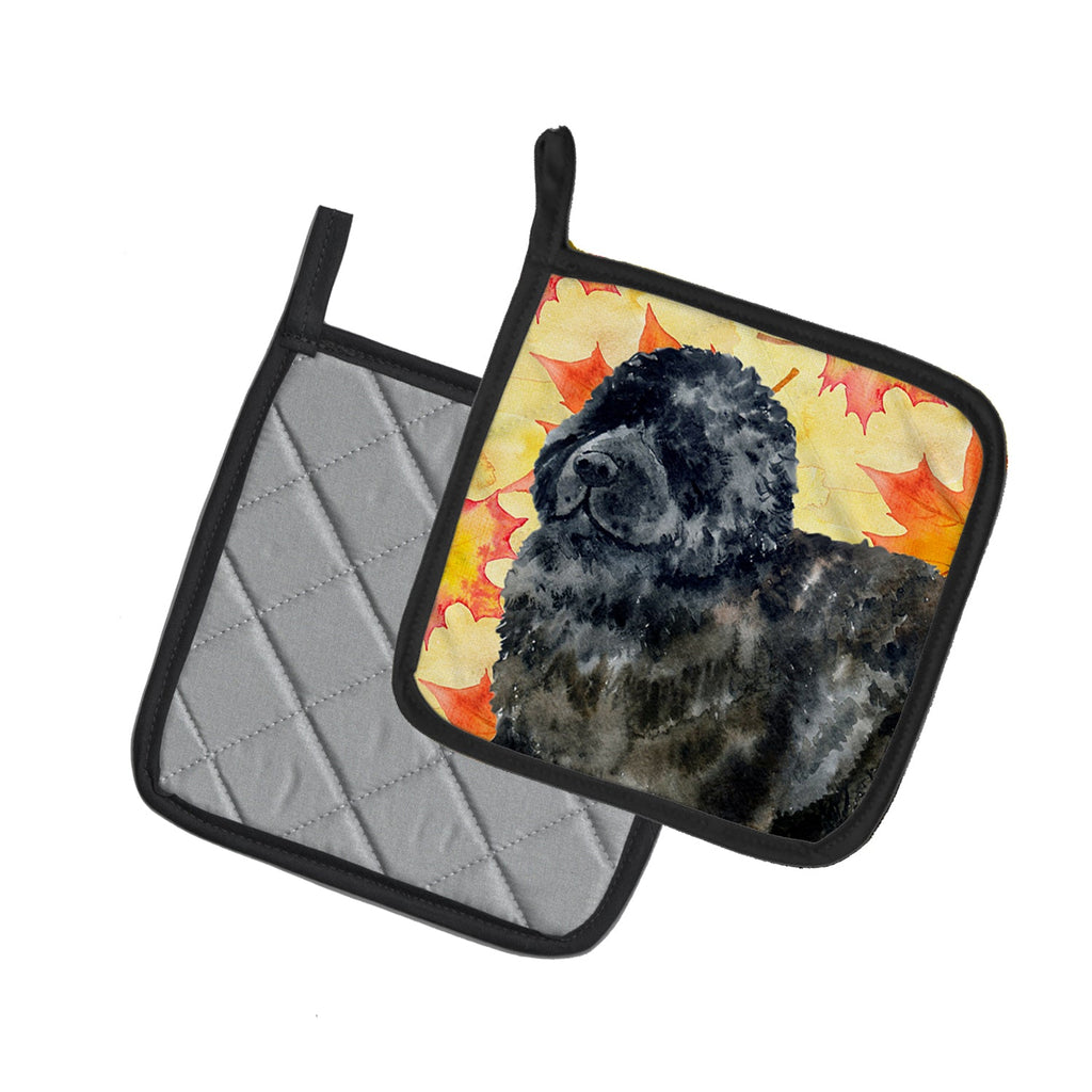 Newfoundland Fall Pot Holder Set of 2 Heat Resistant Quilted Hot Pads 7.5 x 7.5 Inch, Insulated Kitchen Trivets for Cooking & Baking