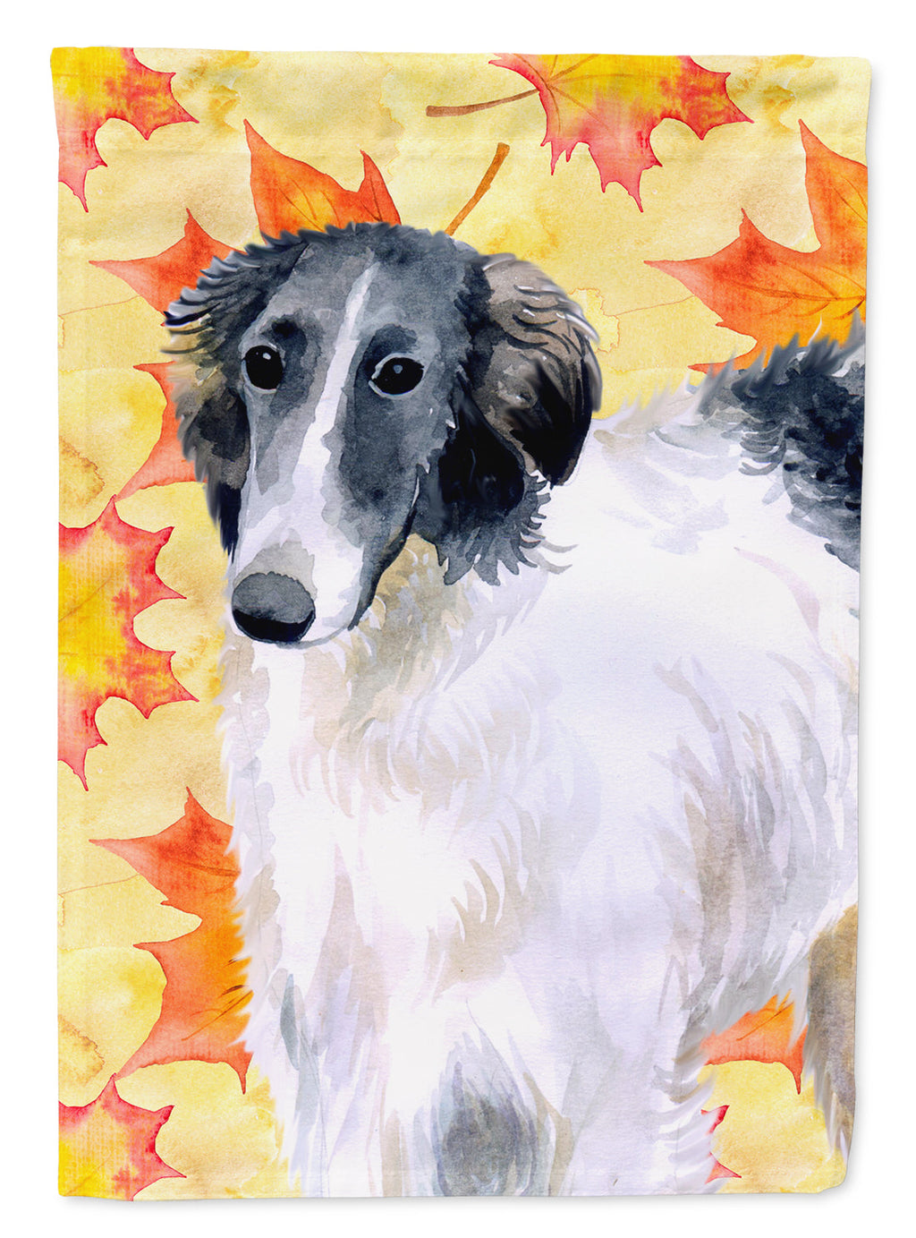 Borzoi Fall House Flag 28x40 Porch Sleeve Pole Decorative Outside Yard Banner Artwork Wall Hanging, Polyester