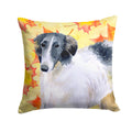 Borzoi Fall Decorative Throw Pillow 14x14 Indoor Outdoor Accent Cushion, Fabric Cover with Insert for Sofa, Bed, Porch & Living Room