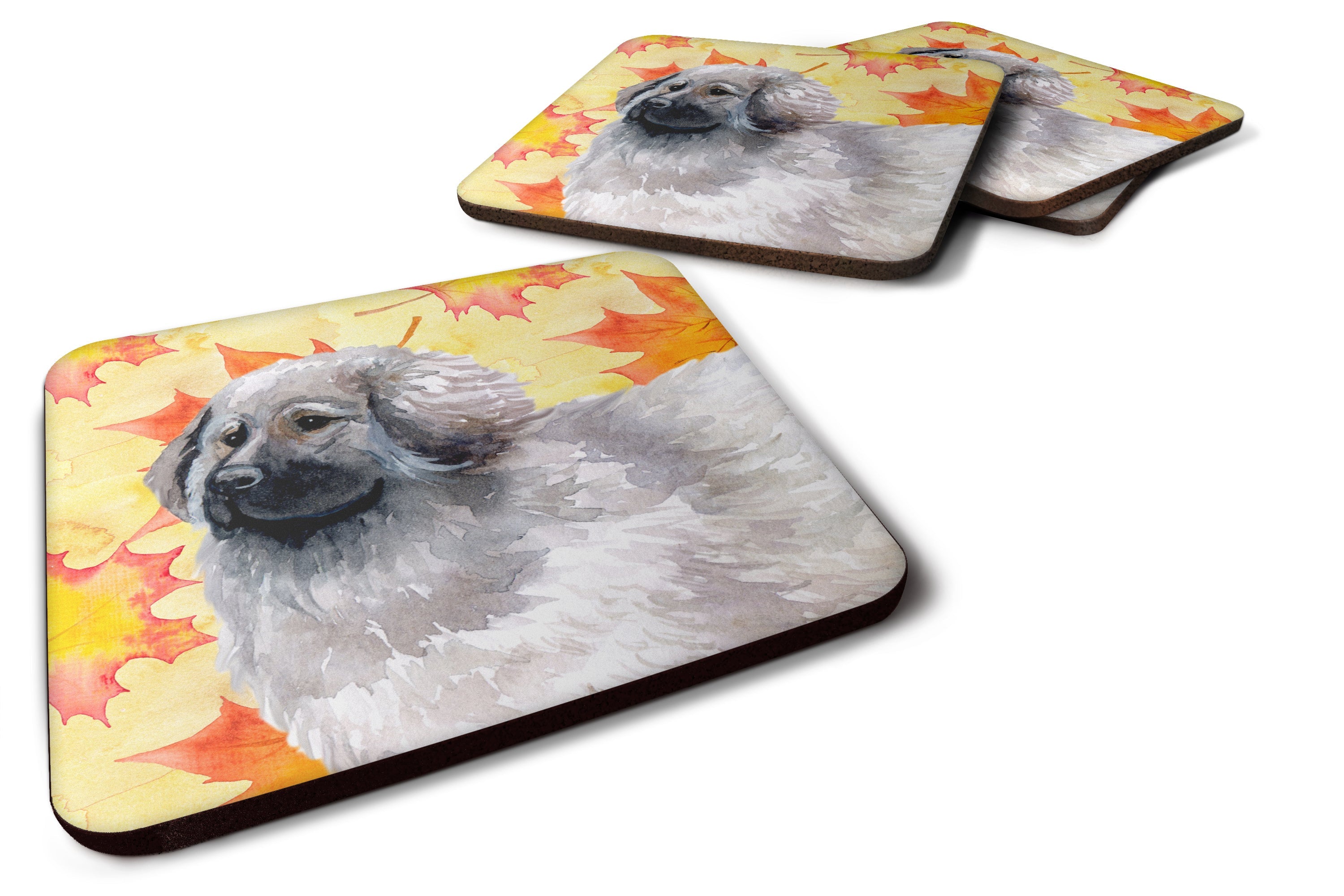Moscow Watchdog Fall Foam Coasters Set of 4 Cup Coasters for Indoor Outdoor, Tabletop Protection, Anti Slip, Mouse pad Material