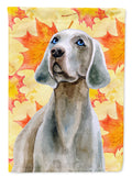 Weimaraner Fall House Flag 28x40 Porch Sleeve Pole Decorative Outside Yard Banner Artwork Wall Hanging, Polyester