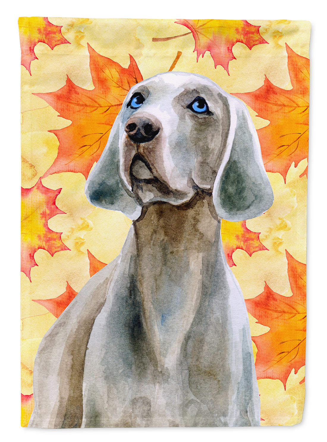 Weimaraner Fall House Flag 28x40 Porch Sleeve Pole Decorative Outside Yard Banner Artwork Wall Hanging, Polyester