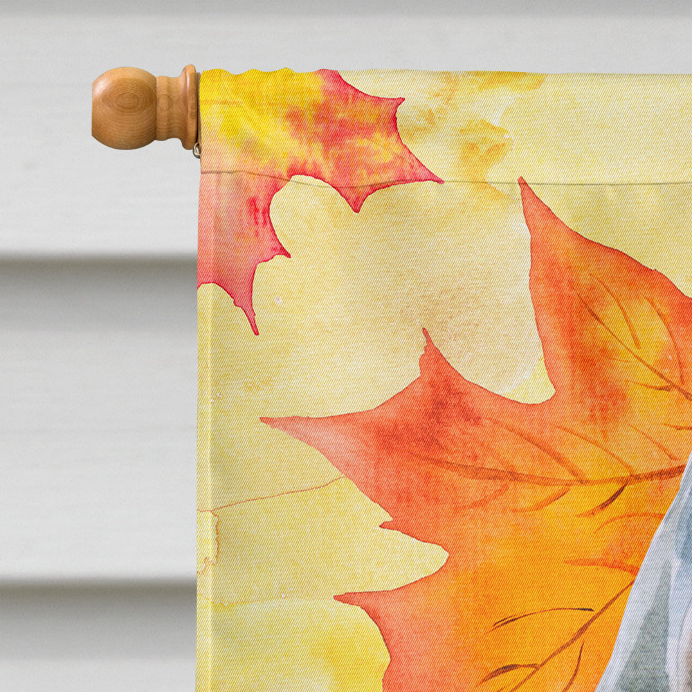 Weimaraner Fall House Flag 28x40 Porch Sleeve Pole Decorative Outside Yard Banner Artwork Wall Hanging, Polyester