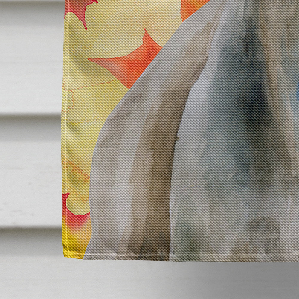 Weimaraner Fall House Flag 28x40 Porch Sleeve Pole Decorative Outside Yard Banner Artwork Wall Hanging, Polyester