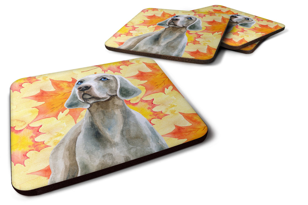 Weimaraner Fall Foam Coasters Set of 4 Cup Coasters for Indoor Outdoor, Tabletop Protection, Anti Slip, Mouse pad Material